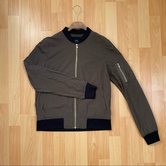 Zara Kaki Bomber Jacket - Picture 1 of 4